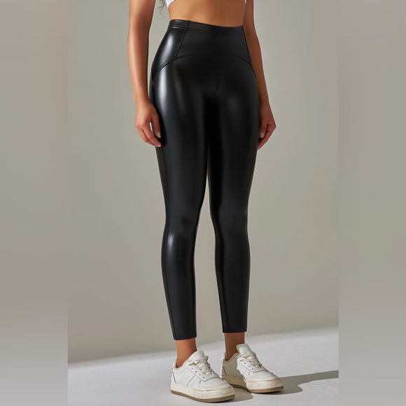 NEW Faux Leather ♦️ High-waisted Leggings - Picture 10 of 11